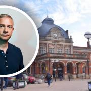 Martin Freeman was spotted at Norwich station after a film crew took over a Greater Anglia train from London