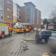 Six fire crews attended a fire in a first-floor flat in Parmentergate Court in St John’s Street