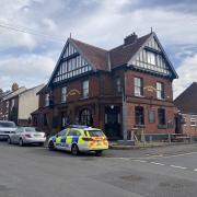 Police were seen outside the Marlborough Arms for most of the morning