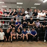 Lord Mayor of Norwich, James Wright, second from right, visited Norwich Lads Amateur Boxing Club in his role as president