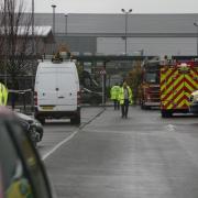 Emergency services at Leonardo UK's Southampton factory on Thursday, November 16