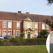 Cameras in the toilets at Sewell Park Academy in Norwich have been questioned by some parents. Inset: An image which has been widely shared in a local Facebook group