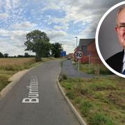Concerns have been raised about speeding in Burnthouse Lane, Hethersett. Inset: District councillor David Bills