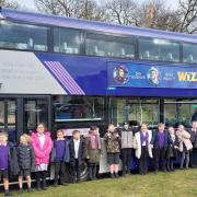 The visit is part of a city-wide tour where they are showcasing its brand new electric double-deck bus