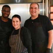 Fotis Emenu, Vicky Stogianni and Georgios Michailidis (L-R) have opened Greek Actually in Norwich Picture: Sonya Duncan