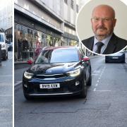 Nearly 200 drivers were fined during Exchange Street's closure to vehicles prompting county council highways chief Graham Plant's U-turn to reopen. Green councillor Liam Calvert, inset, has deemed the re-opening a 