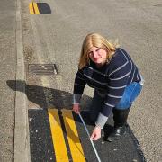 Anne Martin, owner of the Great Eastern Model Railways shop, spotted some strange new double yellow lines in a Plumstead Road layby