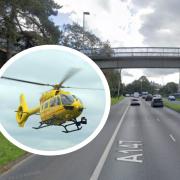 An air ambulance was called to Norwich after a crash in Grapes Hill