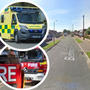 A woman has been taken to hospital after a fire in Hellesdon