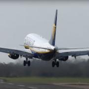 A Ryanair plane was forced to abort a landing at Norwich Airport due to storm winds