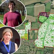 A huge building project that has been earmarked for the north of the city is set to start this year. Inset: Conservative district councillors for Old Catton and Sprowston, Karen Vincent and Richard Potter