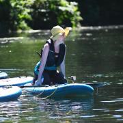 Katherine Ryan tried out paddleboarding on the Wensum with Norfolk Paddle Boards
