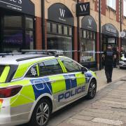 A police cordon was in place at Waterstones on Saturday