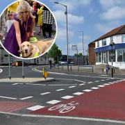 Rachael Andrews, inset, vice chairman of Inclusive Norwich, says the changes made to the crossings of the Heartsease roundabout are 