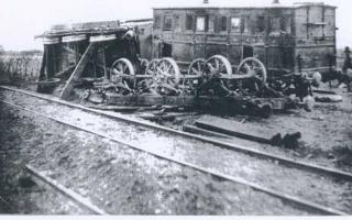 The aftermath of the 1863 train crash on the Hunstanton to King's Lynn line in which six people died and up to 30 were injured