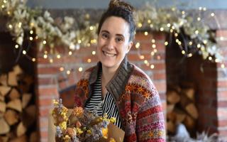Natalie Boon at her home where she growns and creates her dried flower arrangements for her company The Wild Folk Florist
Byline: Sonya Duncan