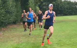 Callum Bowen Jones leading out at one of Neil Featherby's running sessions at the FOP in Felthorpe