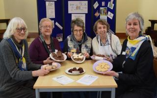 Ladies of the Soroptomist International Group enjoying their cakes after their meeting on modern slavery in today's society, for International Women's Day. From left, Olwen Gotts, Margaret Brown, Annette Conn, Evelyn Nicoll, and Jill Ward