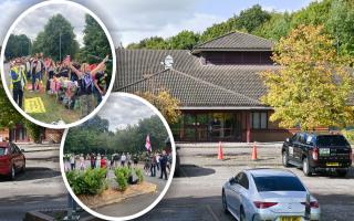 The East Anglian Patriots were met with more than 200 people counter-protesting outside the Brook Hotel
