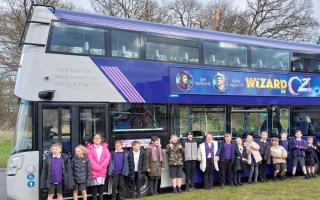 The visit is part of a city-wide tour where they are showcasing its brand new electric double-deck bus