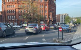 Congestion along Prince of Wales Road in Norwich